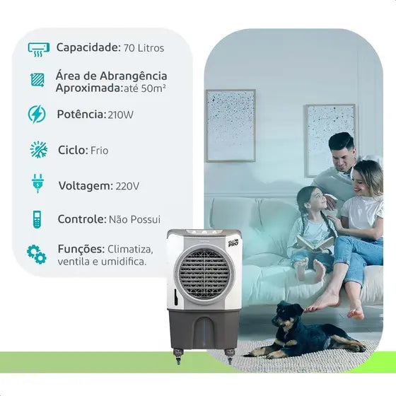 Climatizador - Ventisol - Industrial Pro - 70 Litros - Frio - 220V Monofásico - Agratto